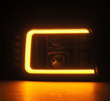 Load image into Gallery viewer, AlphaRex 92-96 Ford F-Series/Bronco LUXX-Series Proj Headlights Blk w/Actv Light SeqSig & SBDRL