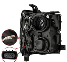 Load image into Gallery viewer, AlphaRex 15-19 Chevy Silverado 2500/3500 LUXX-Series Proj. Headlights Blk w/Actv SeqSig & SBDRL
