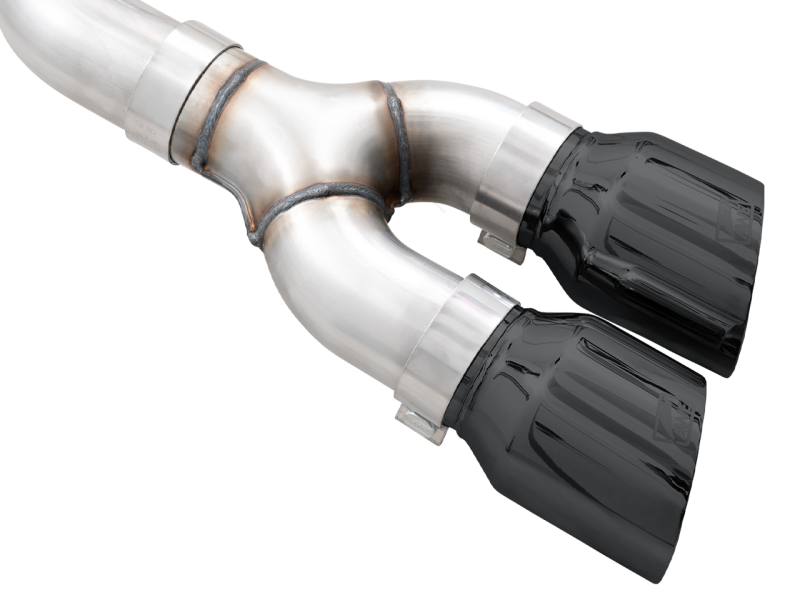 AWE 21+ Ford F150 Dual Side Exit Cat-Back Exhaust - 4.5in Diamond Black Tips *For Stock Y-Pipe Only