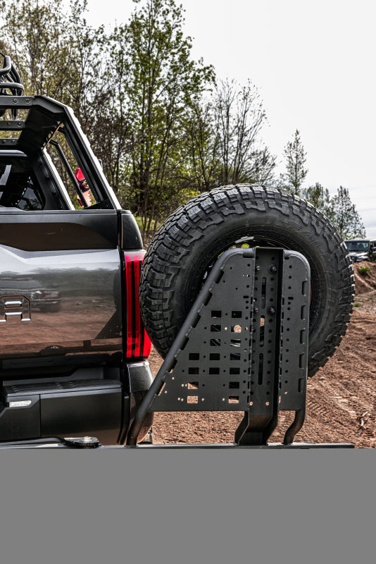 Go Rhino Swing-A-Way Hitch Mounted Tire Carrier (Lic. Plate Lights Not Included) - Textured Black