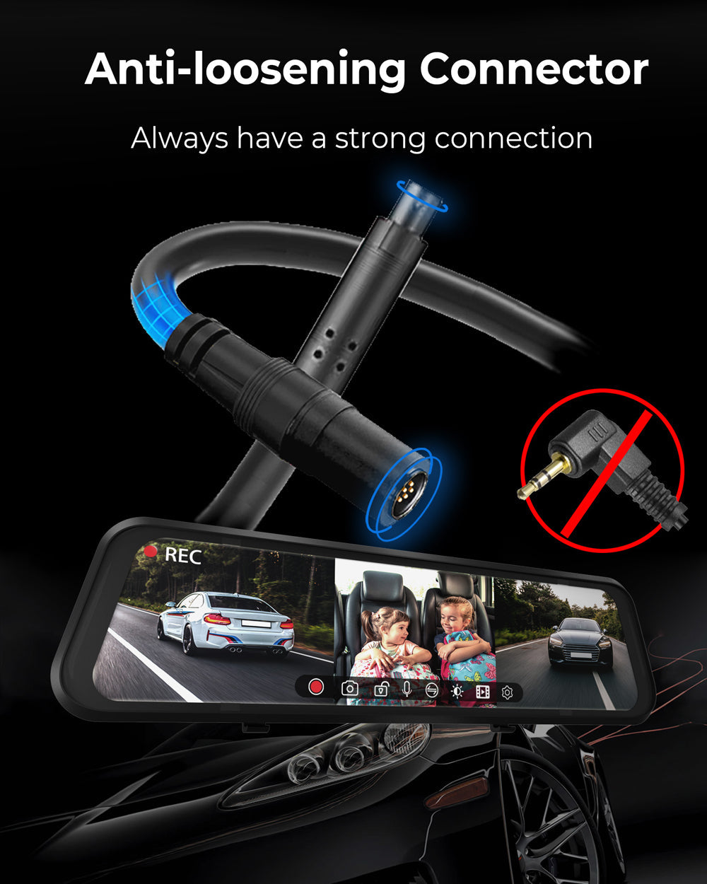 ACUMEN M4 Mirror Dash Cam Quad Channel