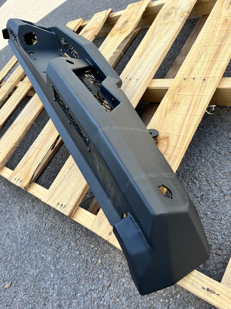 OPEN BOX (WILL ONLY) 2022+ Ford Raptor Stealth Fighter R Bumper w/ 2 Cube Lights - Hammer Black