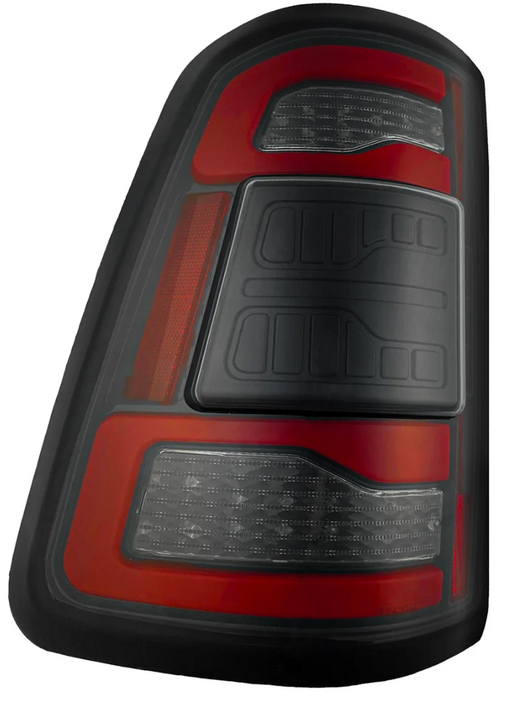 Go Recon Dodge RAM 1500 19-23 OLED Tail Lights Smoked w/ Scanning Red Turn Signals w/ Bliss - Replaces OEM LED Tail Lights