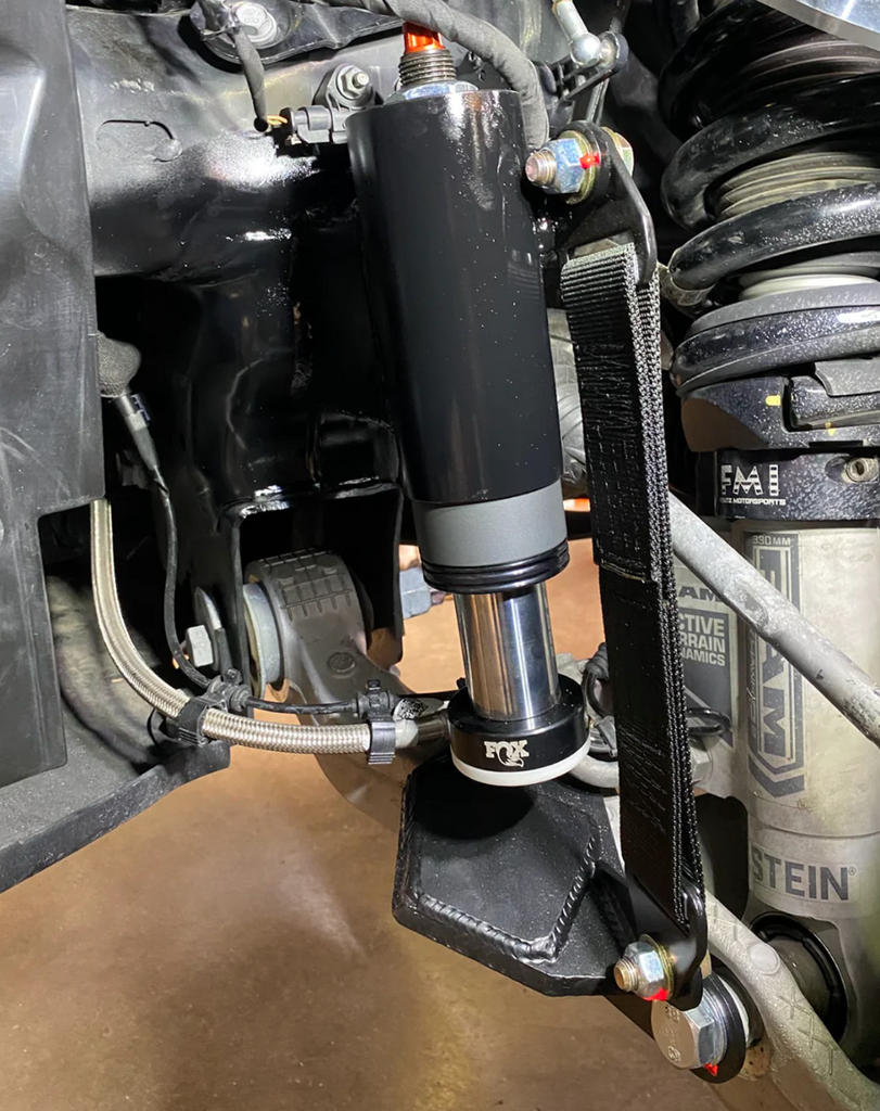 FOUTZ MOTORSPORTS 2021-2024 RAM TRX FRONT BUMP STOP & LIMIT STRAP KIT - STOCK LOWER ARM - CARBON PIN TOP SHOCKS