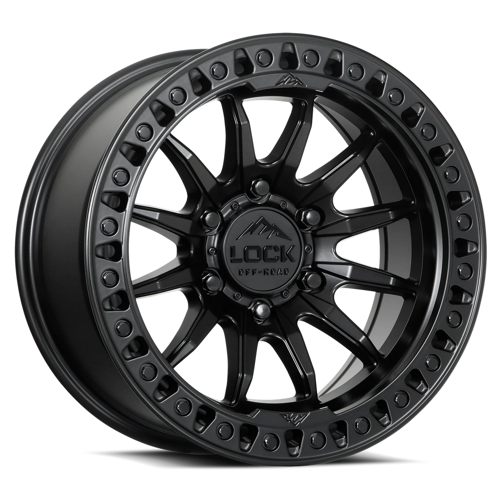 Lock Off-Road Trail Wheel 20X9 ET+1 Offset / 6X139.7 BP / 106.1 CB / Matte Black With Matte Black Ring
