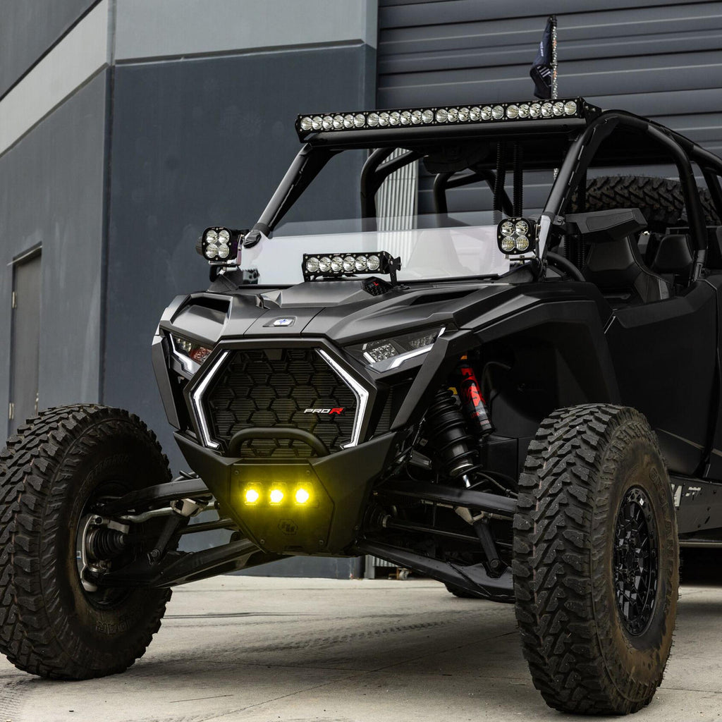 Baja Designs 2025 Polaris RZR Pro-R/S/XP OnX6+ 10in Light Bar Hood Mount Kit - Baja Amber