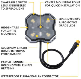 (DISCOUNTINUED ITEM) DIODE DYNAMIC STAGE SERIES SINGLE-COLOR LED ROCK (SET OF 4)