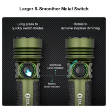 Load image into Gallery viewer, Seeker 4 Pro High Power Flashlight (OD Green, Cool White Color Temperature)