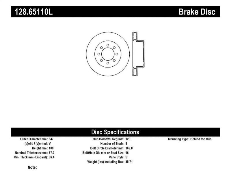 StopTech Sport Cross Drilled Brake Rotor - Rear Right